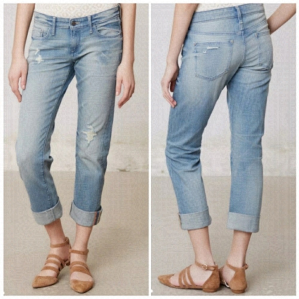 ANTHROPOLOGIE PILCRO and the LETTERPRESS Fit Hyphen jeans distressed light sz 29